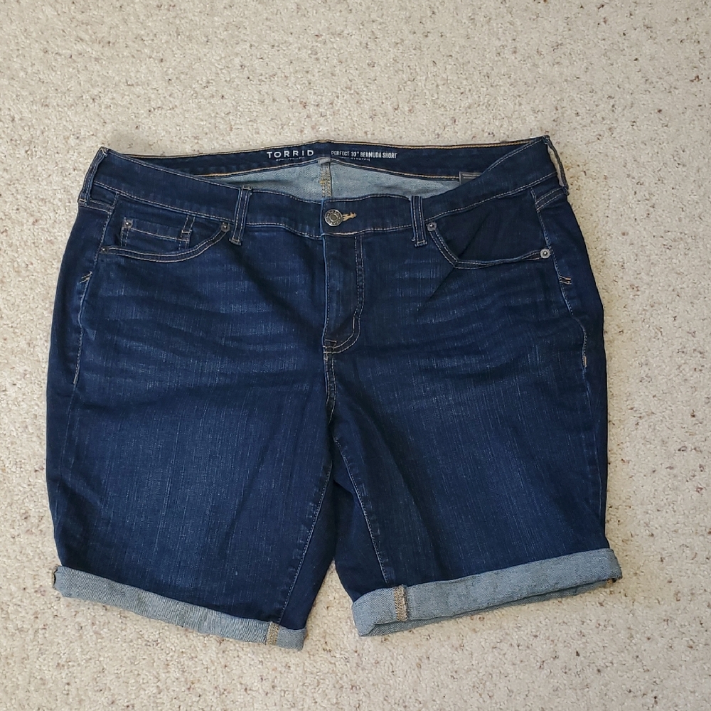 Torrid Dark Blue Jean Shorts